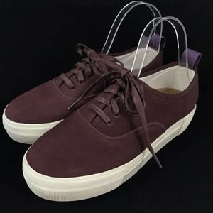 Eytys Mother‎ Platform Sneaker Burgundy Suede Leather Lace Up Shoes M7.5 W9 EU40